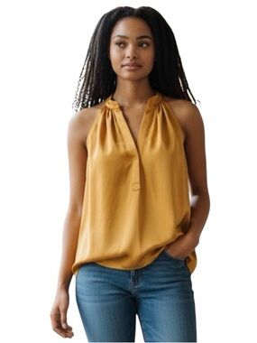 Silk Halter Neck Sleeveless Top